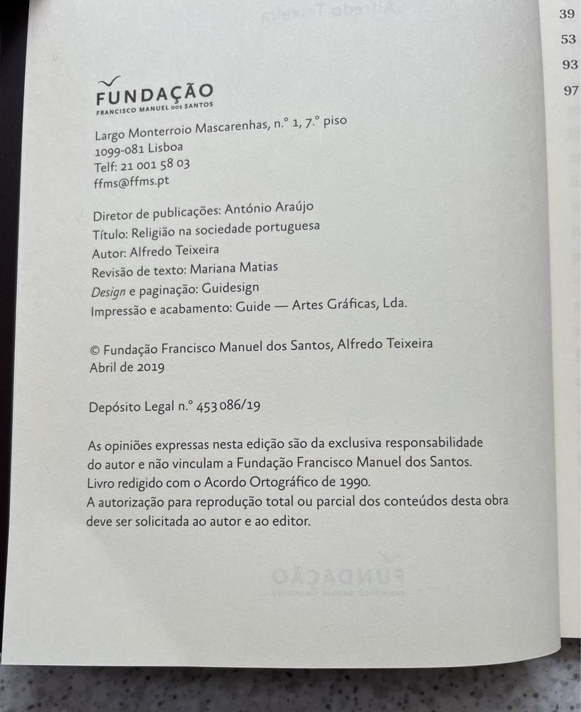 Livro: "Religião na sociedade portuguesa"