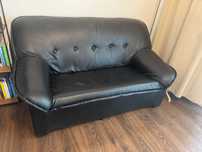 Sofa czarna skórzana