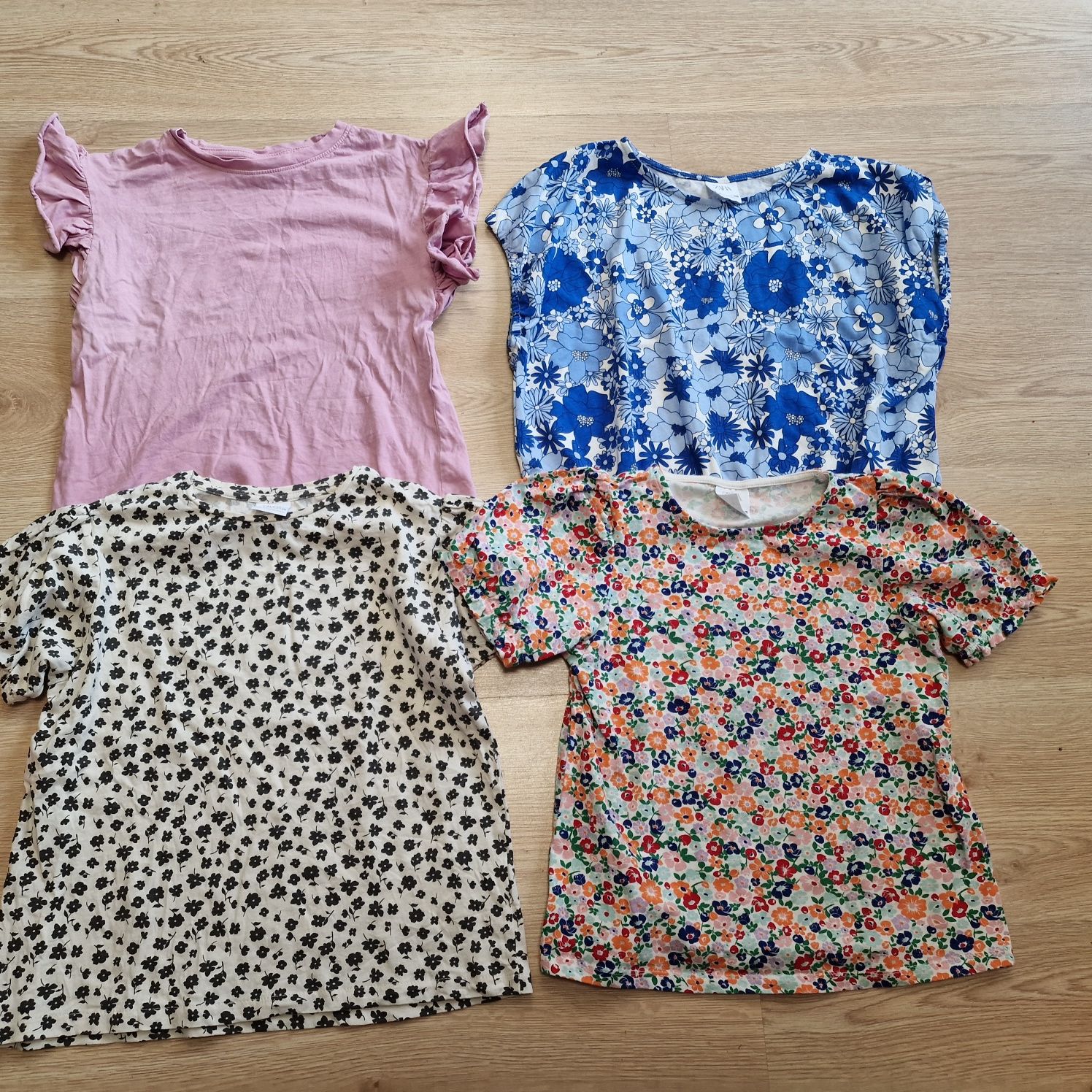 Zara h&m wiosna zestaw ubran 128 kurtka spodnie bluzy