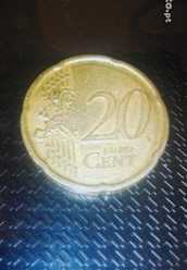 20 cêntimos de euro com defeito visível para colecionadores
