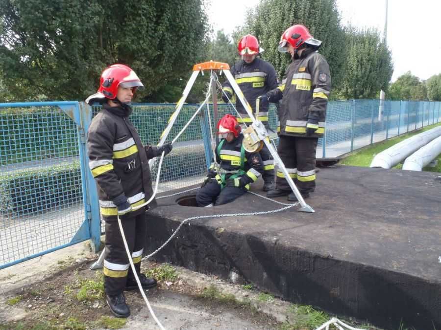 Zestaw do asekuracji w kanalizacji statyw bezpieczeństwa