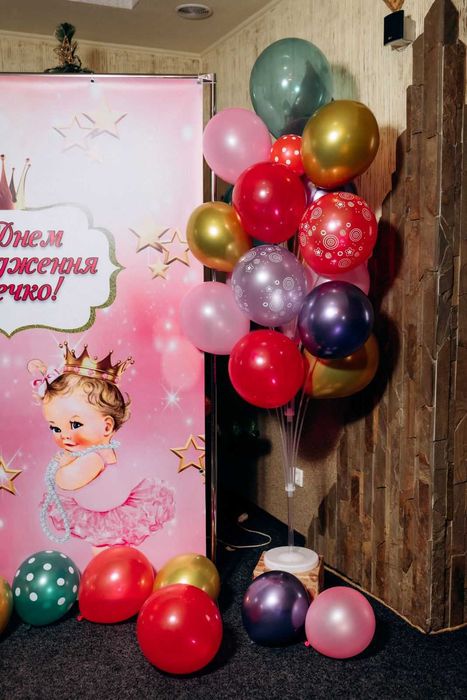 Оренда банеру, каркасу, підставки для кульок та цифра 1 для фотозони