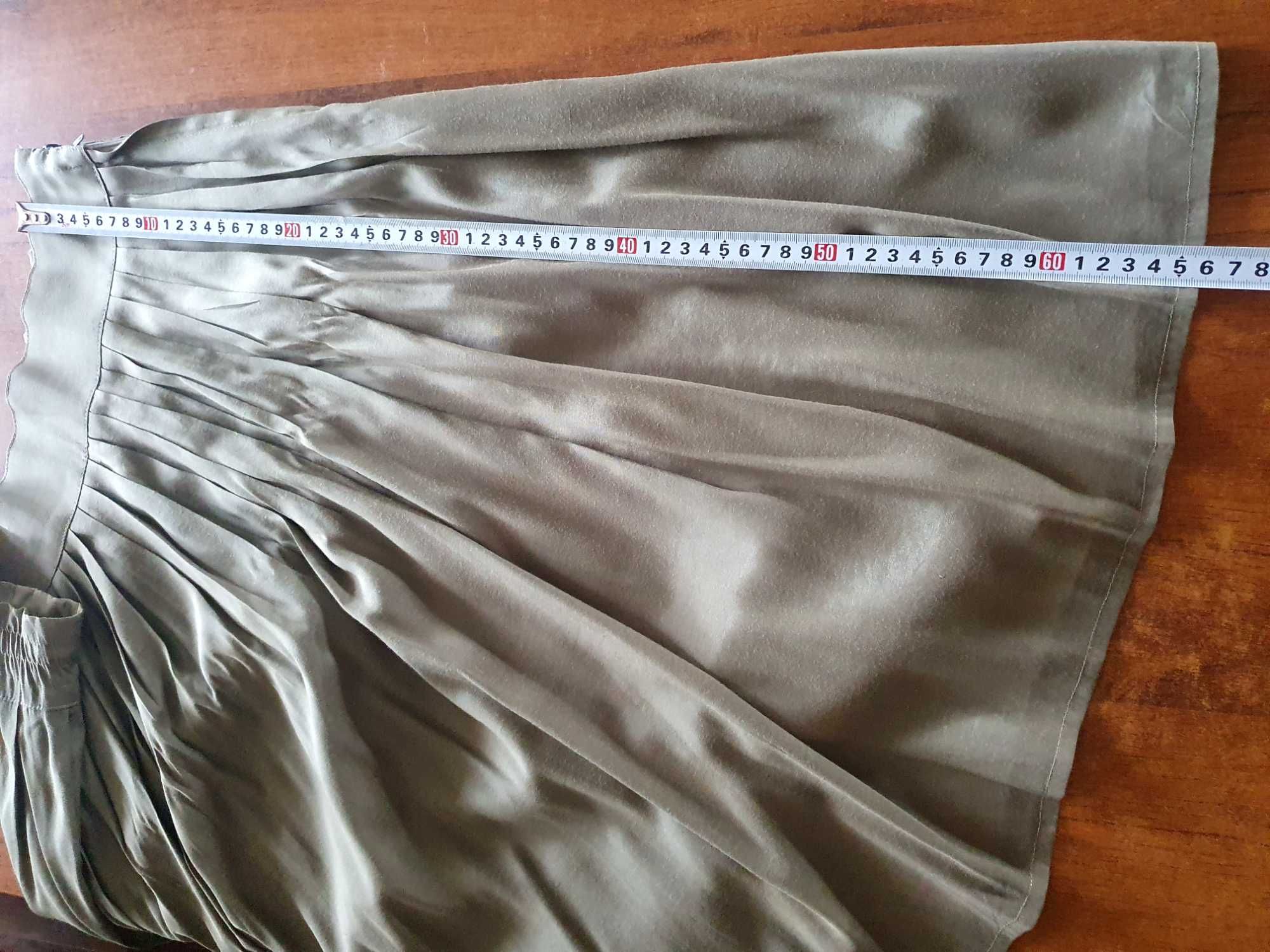 Komplet marynarka spodnica L XL zielony khaki