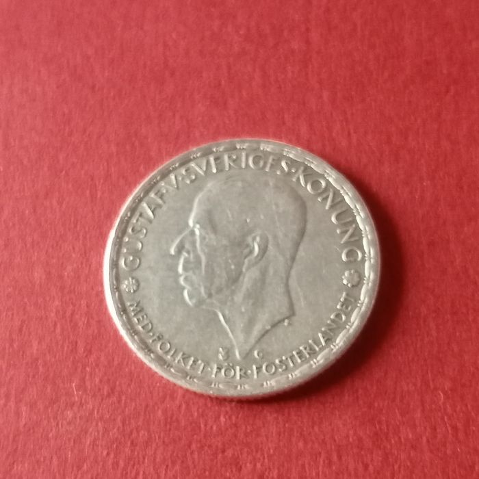 moeda suecia prata 1 coroa 1942