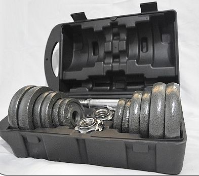 Hantle regulowane żeliwne zestaw z walizką 2x10kg