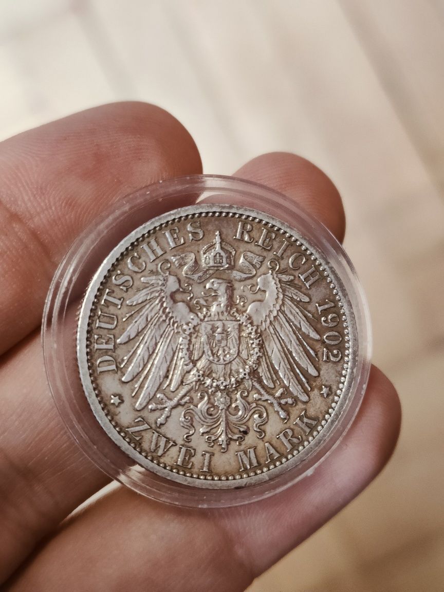 2 marki 1902-A Wilhelm II, Prusy, Cesarstwo Niemieckie, Niemcy