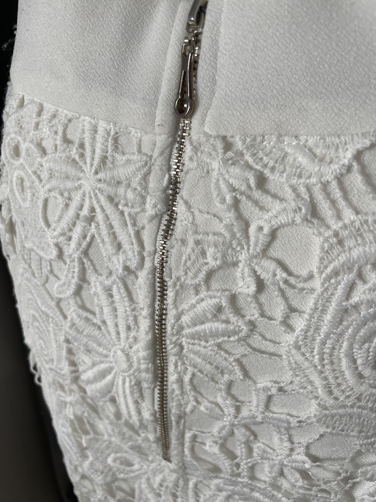 Spódnica ołówkowa koronkowa biała Quiz r 42 M/L elegancka midi