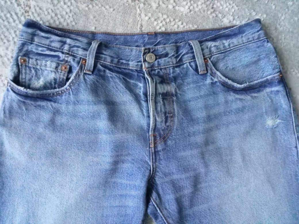 Levis 501 CT W 29 L 32 165/74A Jansy spodnie dżinsowe z przetarciami