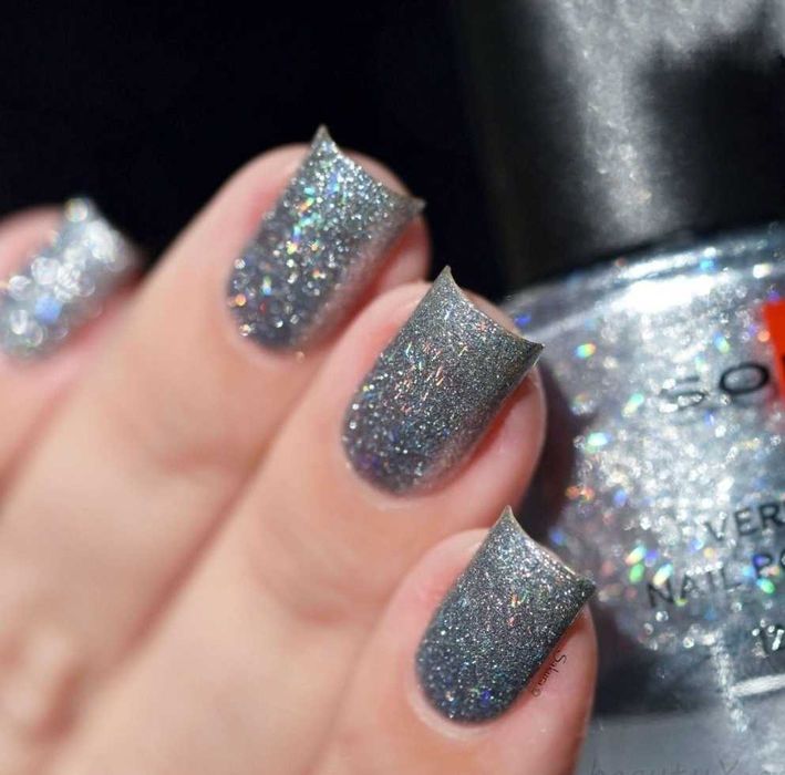 Лак для ногтей Sophin 374 Glamour 12ml серебро с яркими блестками