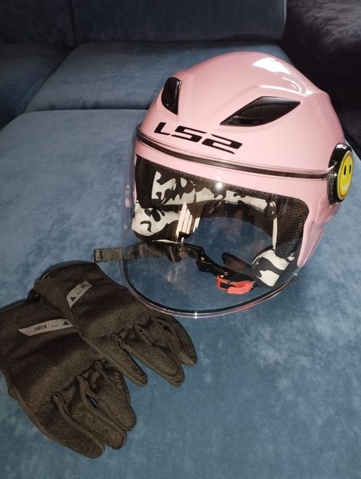 Dziecięcy Kask motocyklowy LS2 z rękawicami