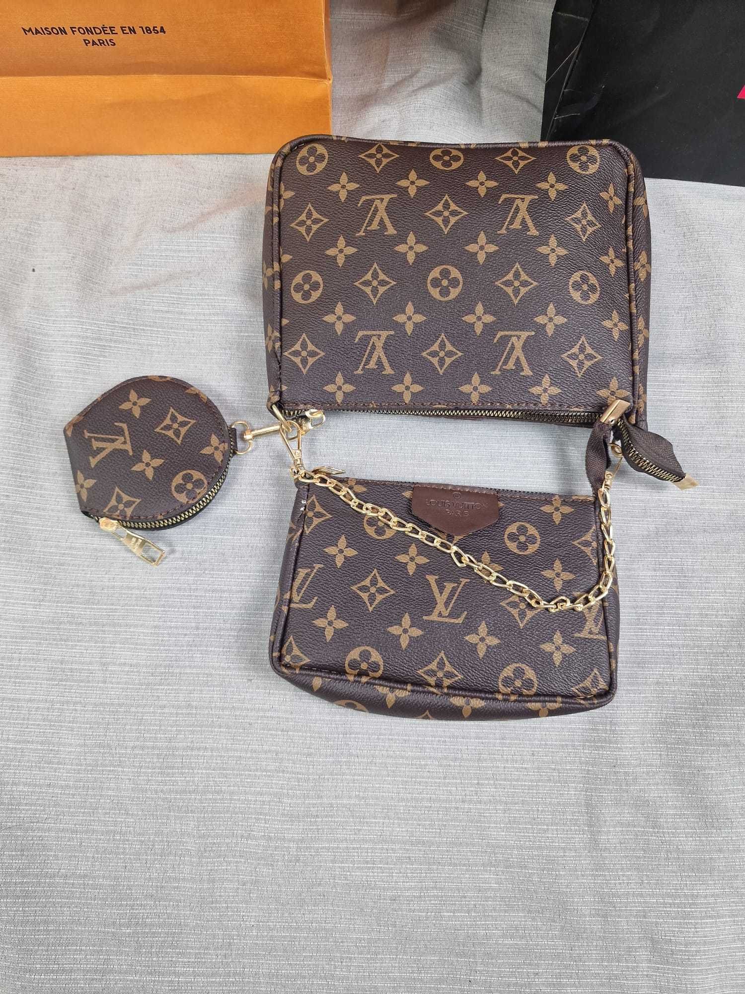 Torebka damska 3w1 LV Louis Vuitton brązowa monogram