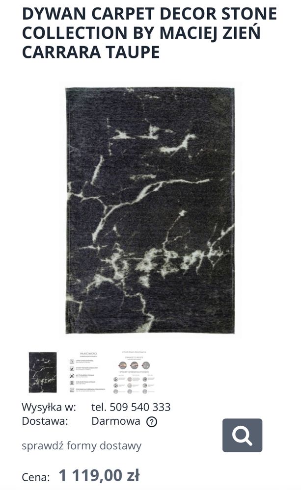 Dywan Decor Stone kolekcja Macieja Zienia Carrara Taupe