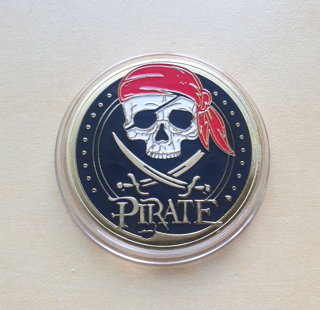 Emaliowany medal piraci wyspa skarbów jolly roger
