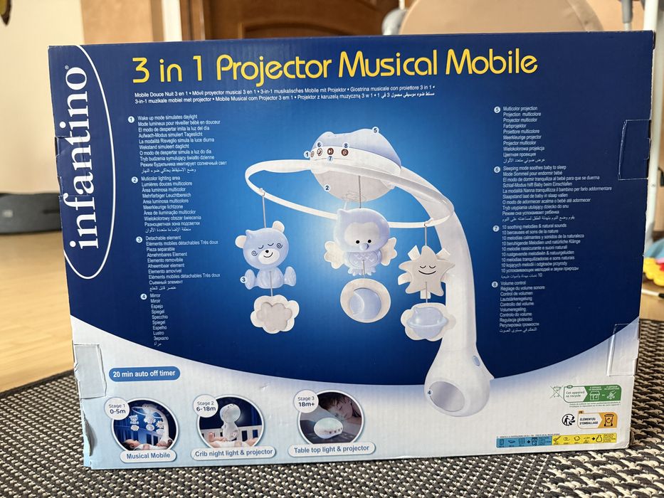 Мобіль 3 in 1 projector musical mobile