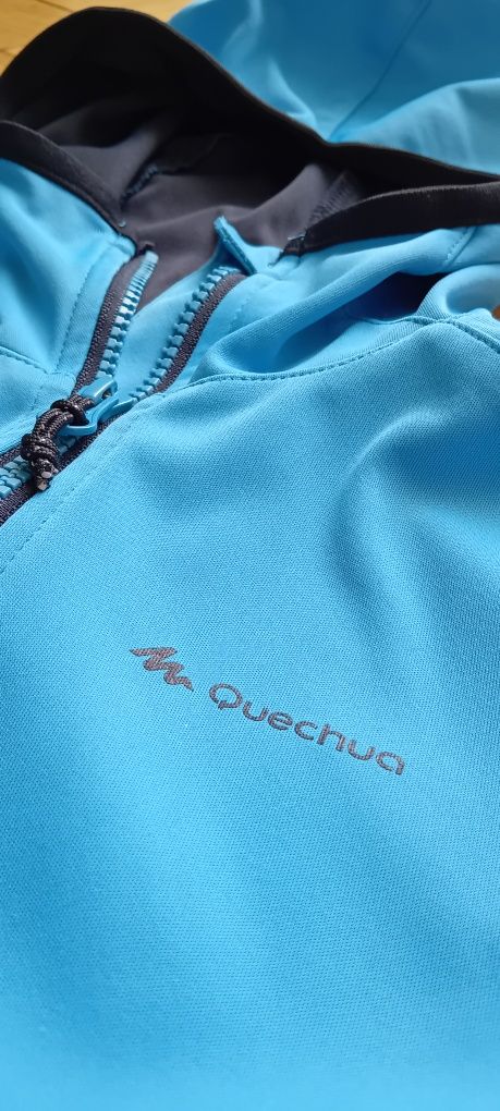 Kurtka softshell z kapturem chłopięca Quechua, rozmiar 133/142