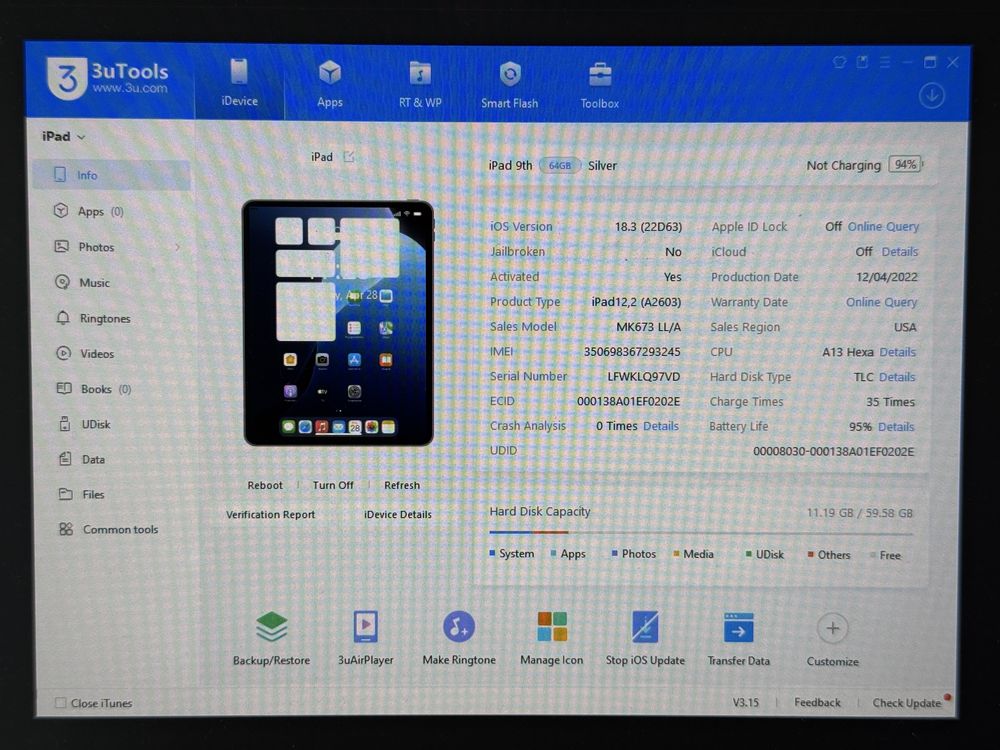 iPad 9. gen. (A2603) - 64GB - Cellular (LTE) - faktura VAT 23%
