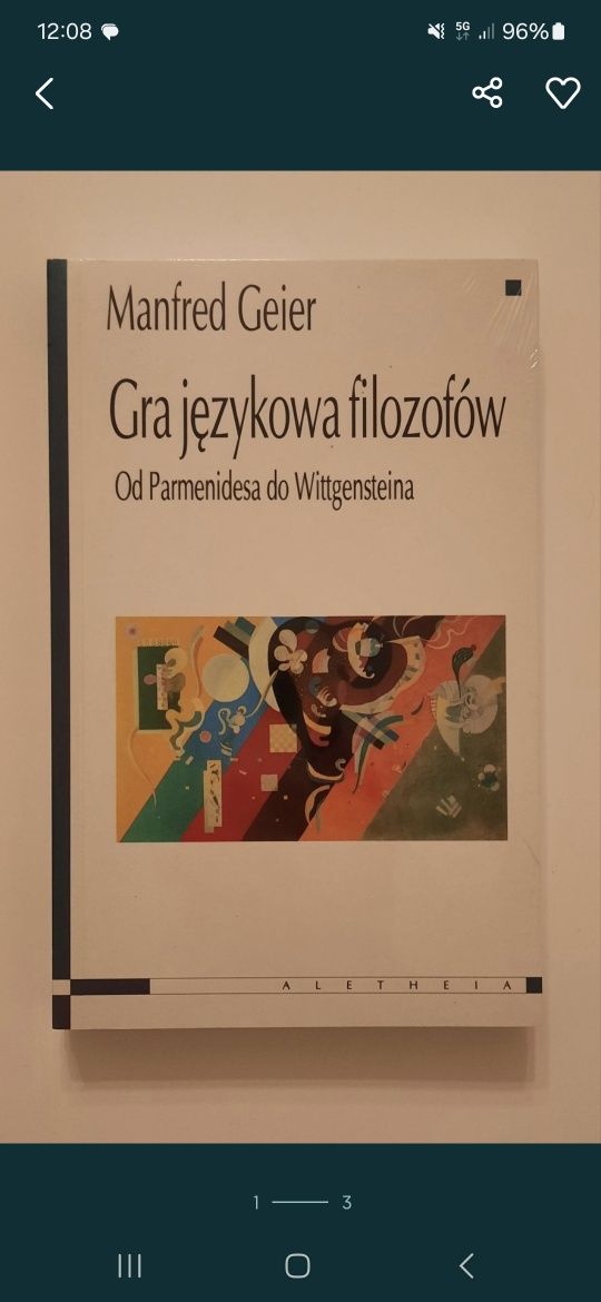 Gra językowa filozofów od Parmenidesa do Wittgensteina Manfred Geier