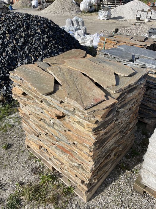 Brązowy ŁUPEK Okładzina Kamień Ogrodowy Elewacja na Taras Schody Murek