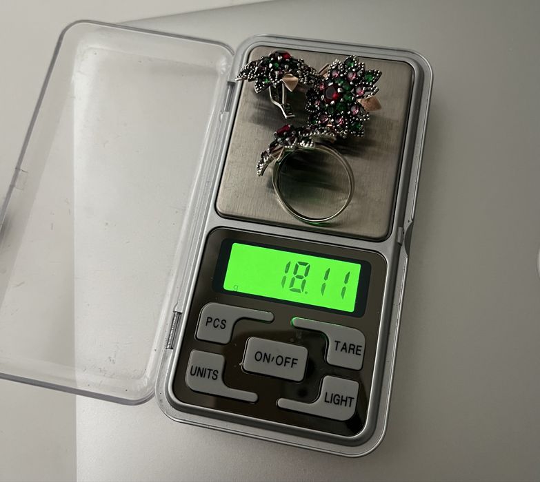 Набори сережки каблучка срібло 925, 375 позолота