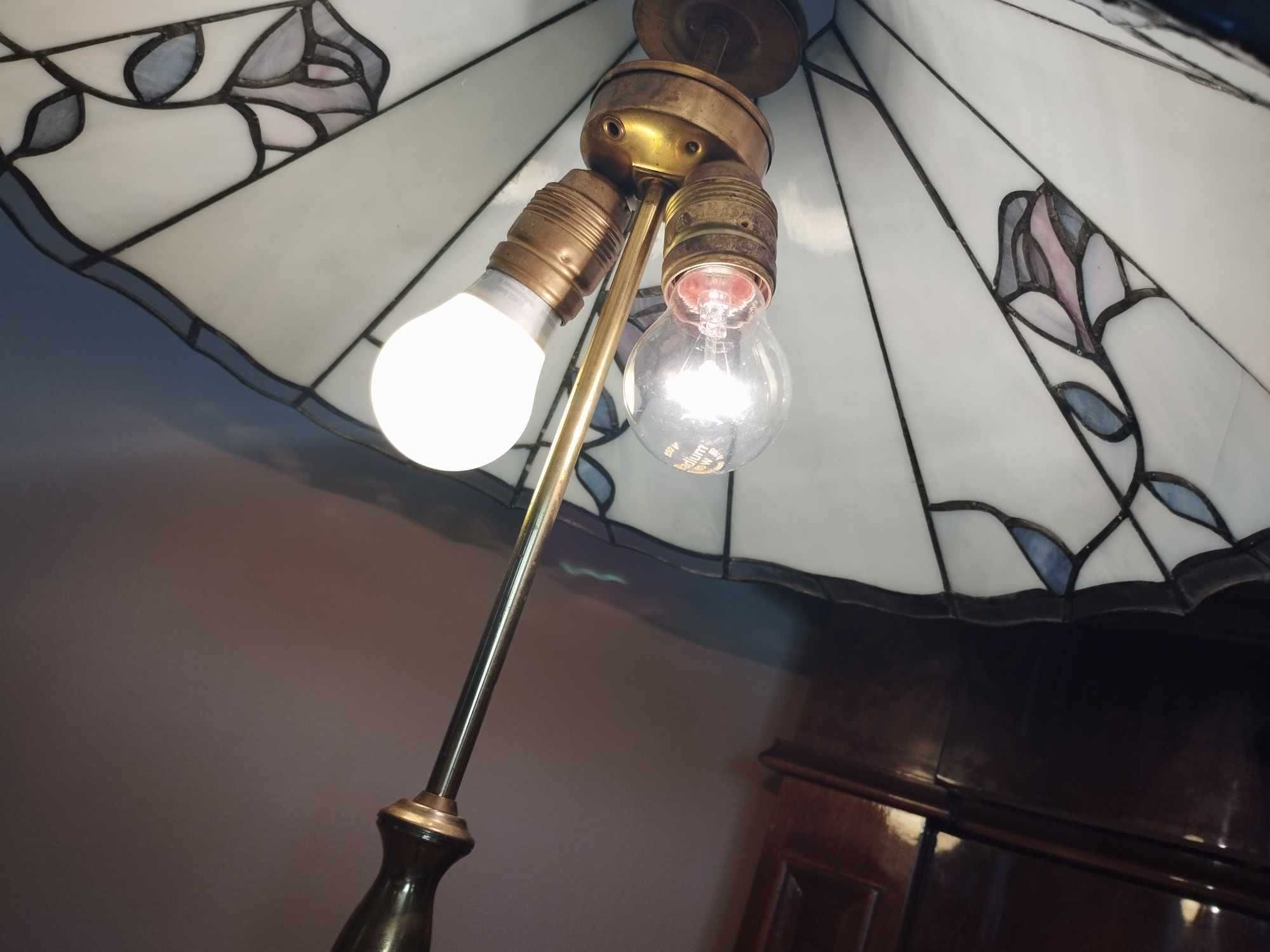 olbrzymia lampa/ lampka kamień i klosz tiffany