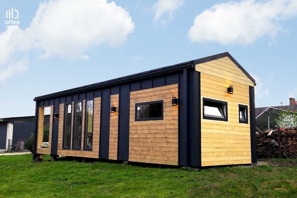 Dom drewniany • modułowy 35 m² • całoroczny • na zgłoszenie • mobilny