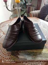 Skórzane buty Ryłko w brązowym kolorze, rozmiar 37