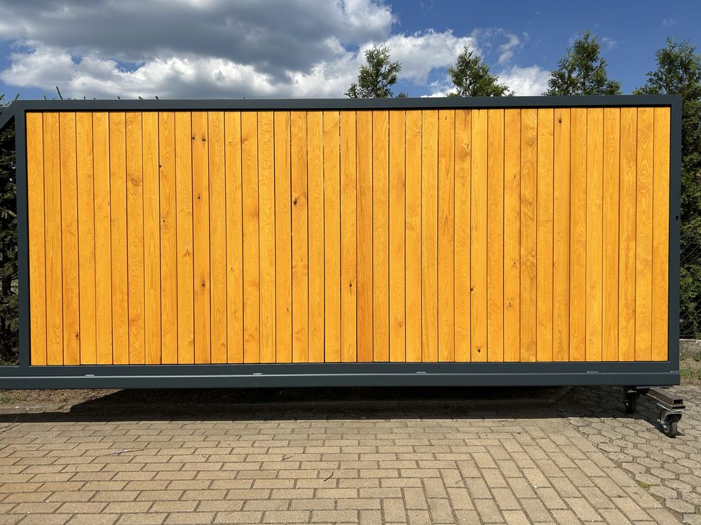 Brama wjazdowa przesuwna drewno / ocynk  / 4 m x 1,75m