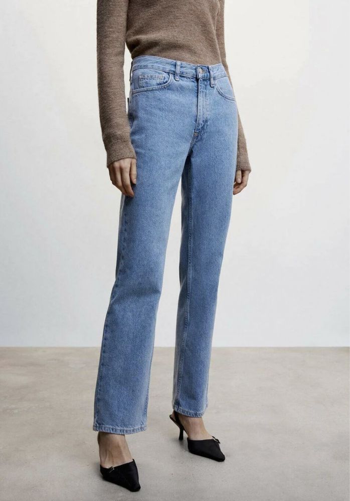 Новые джинсы Mango прямые, высокая талия