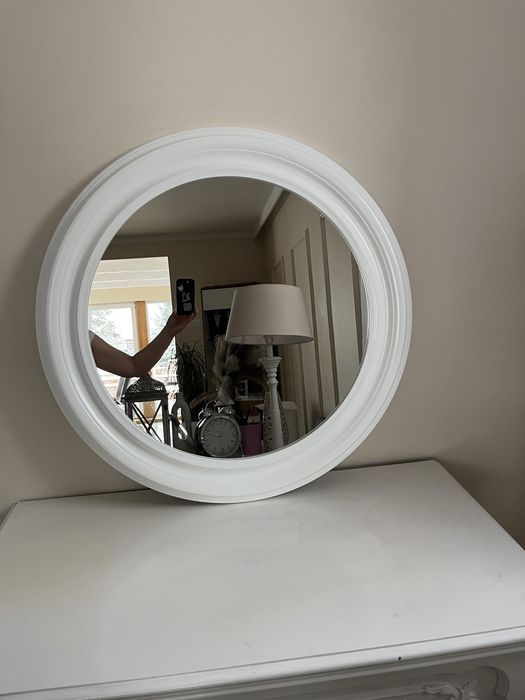 Piekne lustro okrągłe drewniane