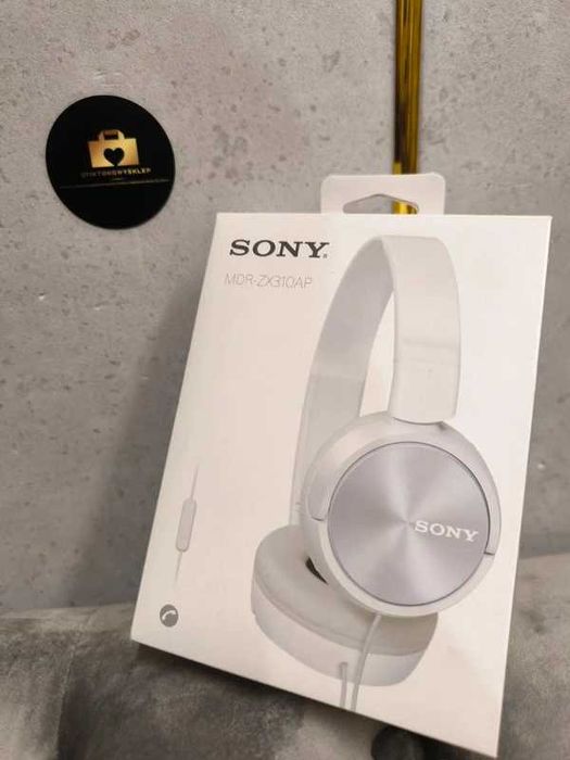 100%Nowe słuchawki Sony MDR-Zx310AP Białe Mikrofon Sklep-139zł DOWÓZ