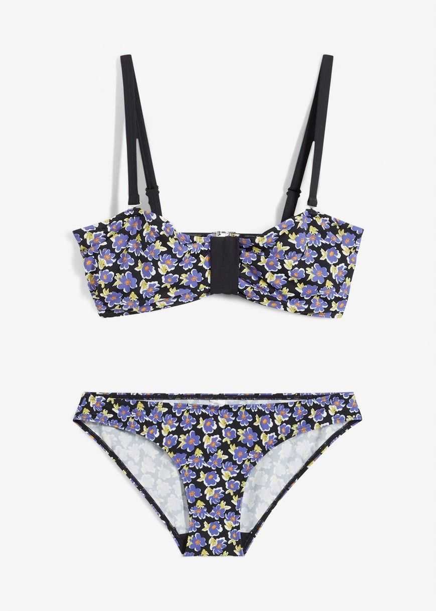 B.P.C bikini na fiszbinach z figami kolorowe w kwiatuszki 42 (80B).