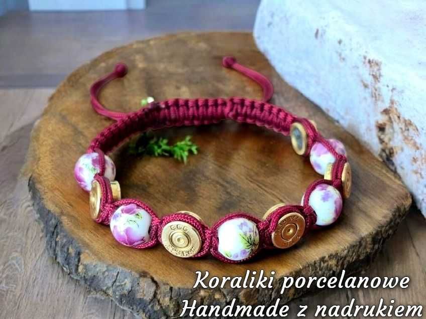 Handmade ręczenie wykonana bransoletka myśliwska łowiecka z łusek