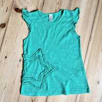 Koszulka ZARA Kids bluzka top zielona gwiazdka r. 110 cm 4-5 lat