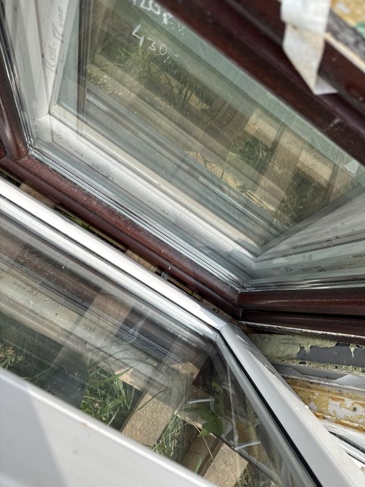 2x okno plastikowe 86x83 machon rozwierno uchylne (demontaz, ru, biale