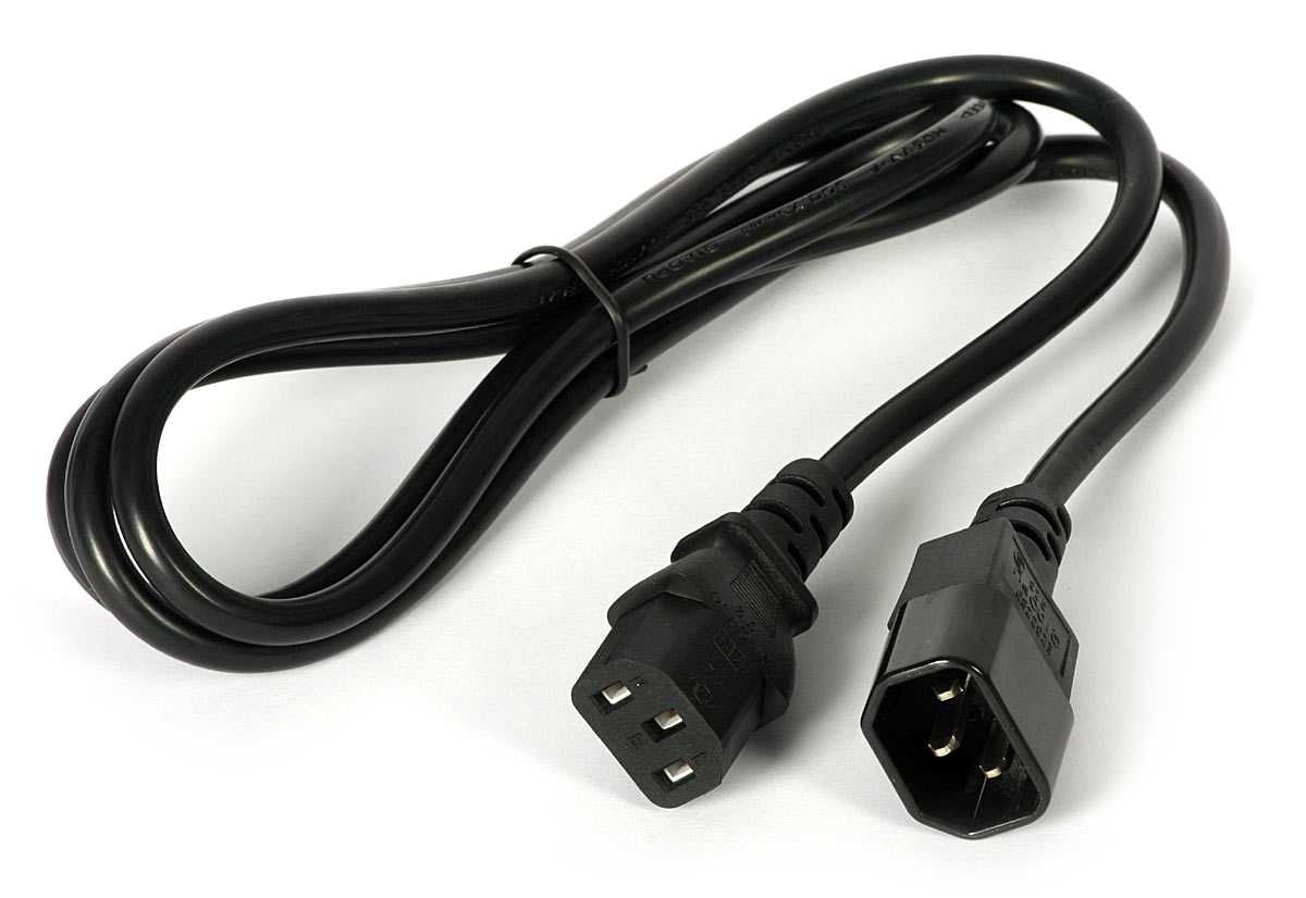 Przedłużacz zasilania AC komputera IEC C13/IEC C14 1,5 m Kod.: E0070
