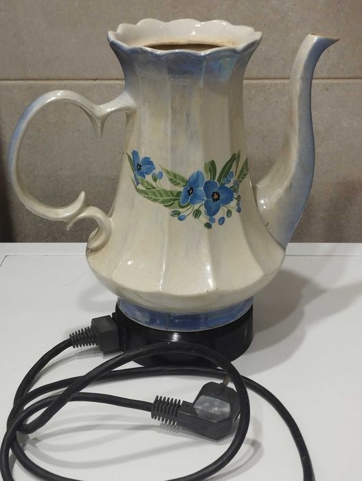 Срочно ! Винтаж, Керамический электрочайник, ручная роспись