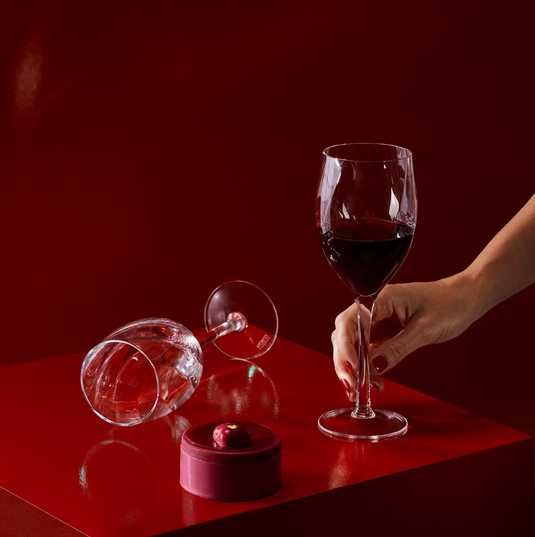 Komplet nowych ręcznie wykon. kieliszków do wina Krosno Glass Romance