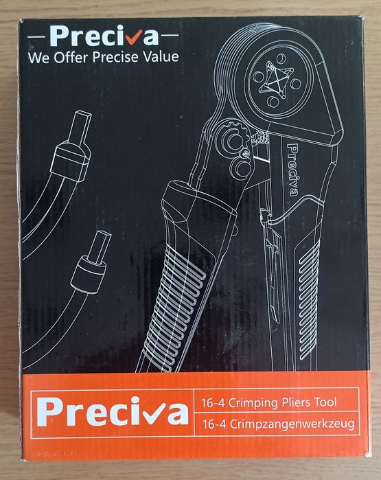 Szczypce zaciskarka do konektorów końcówek 0.08-16mm² Preciva