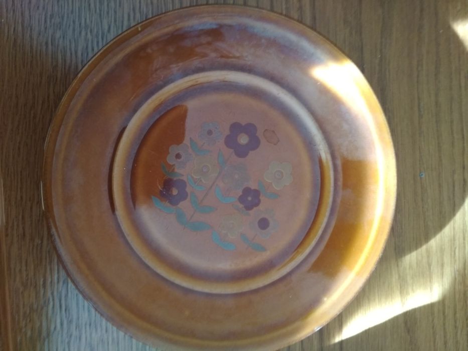 Talerze PRL firmy Tułowice kwiaty