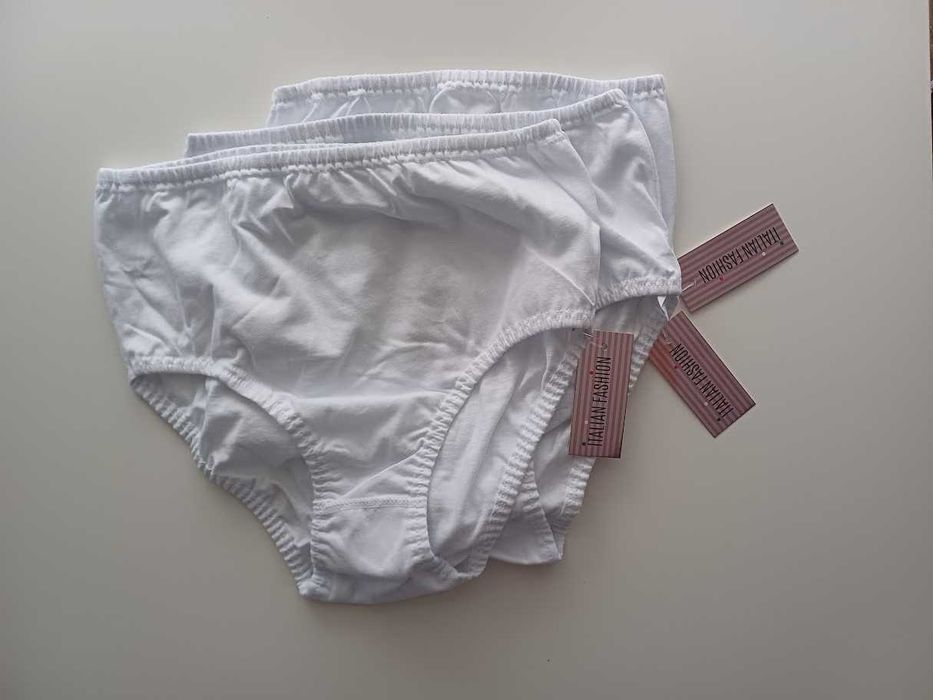 Białe majtki 3 sztuki kobiece