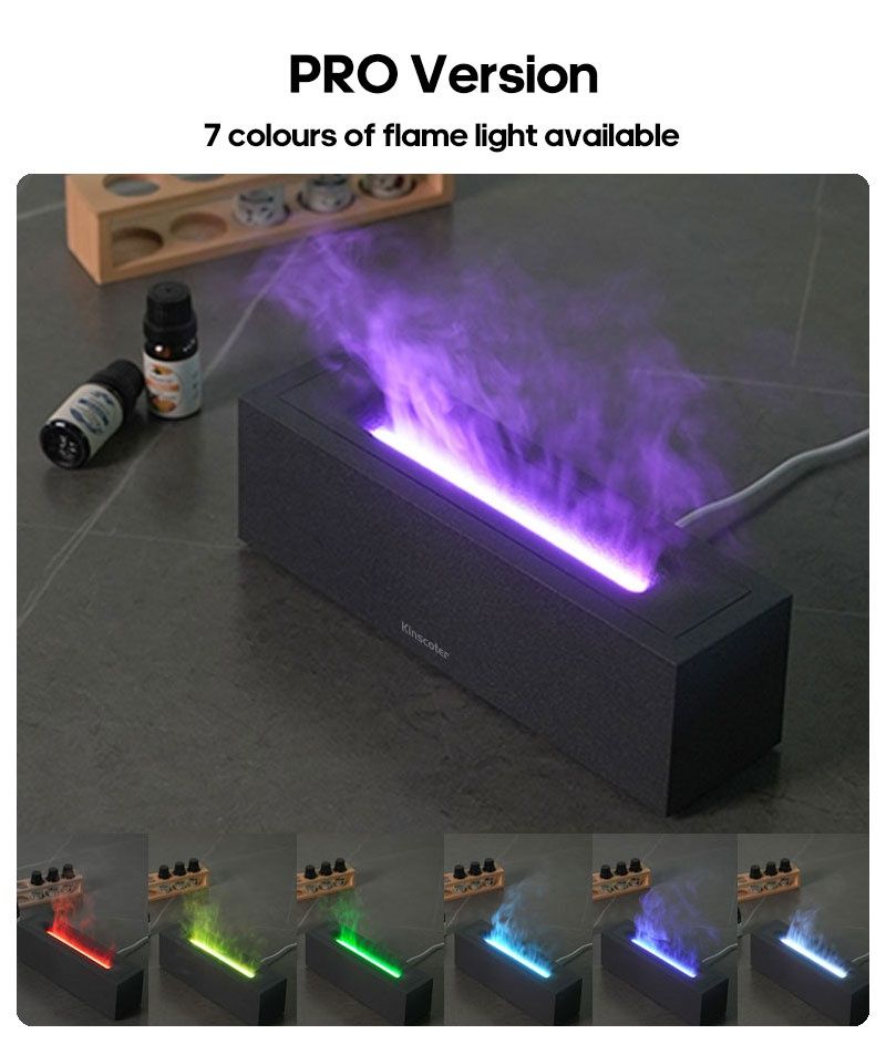 Difusor de fragrância simulador de chama colorida Umidificador De Ar
