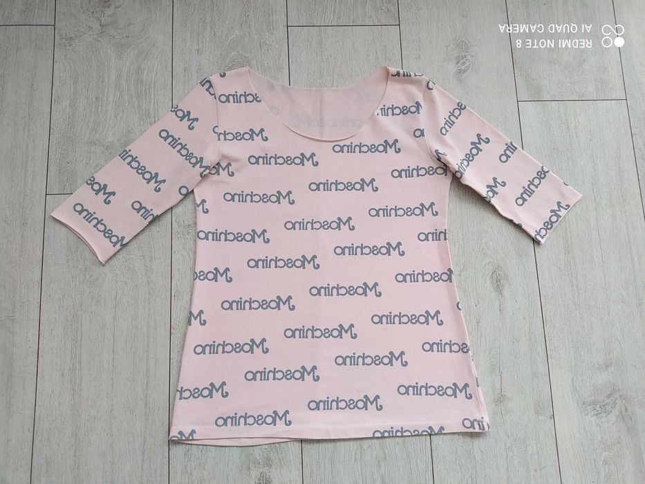 Bluzka S M 36 38 pudrowy róż Moschino