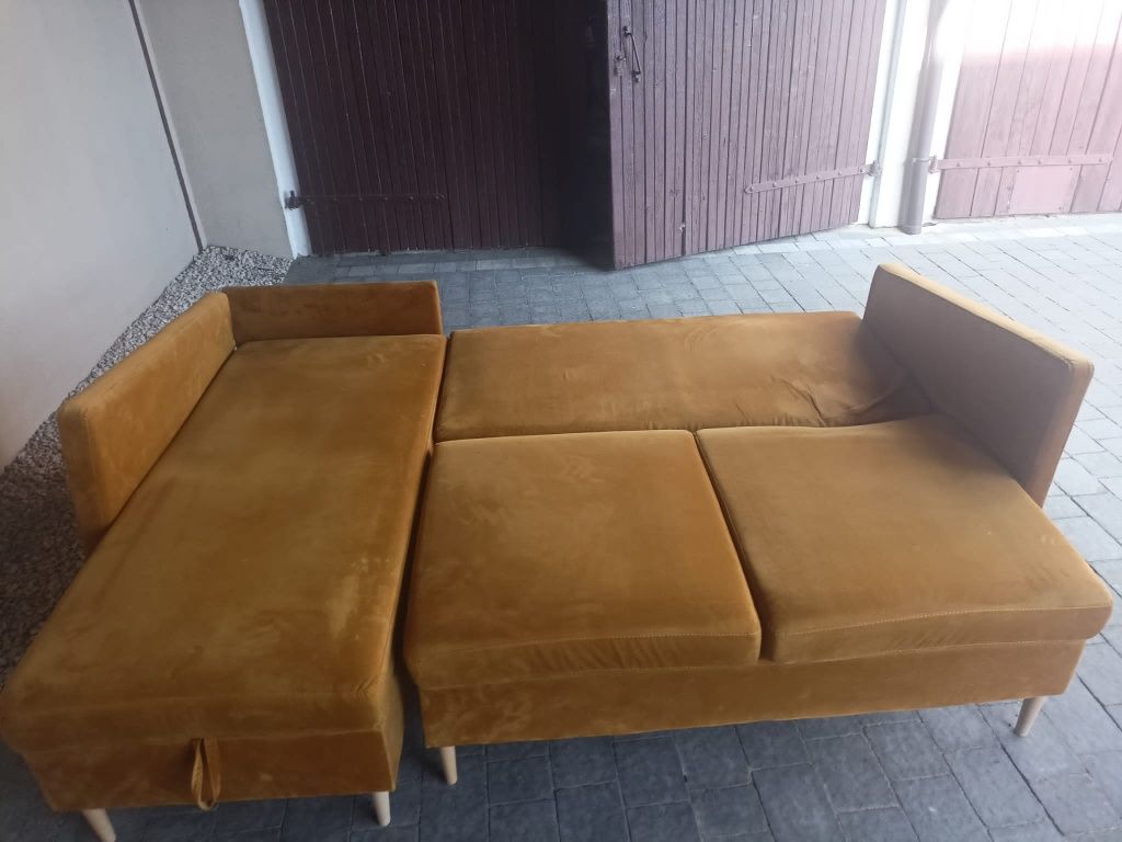 Rozkładana sofa musztardowa 200x150