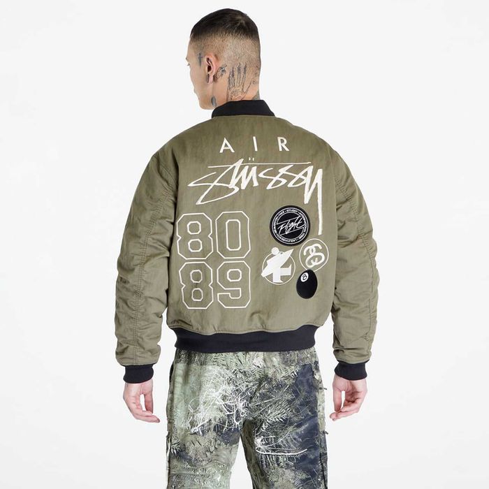 Куртка Stussy x Nike Reversible Varsity Jacket Medium Olive/Bright Man