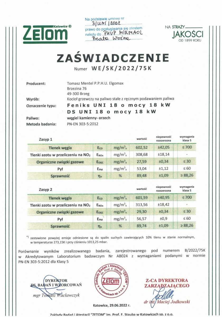 Piec Kocioł na Drewno Węgiel 5 KLASA 18kw do 220m2 Producent