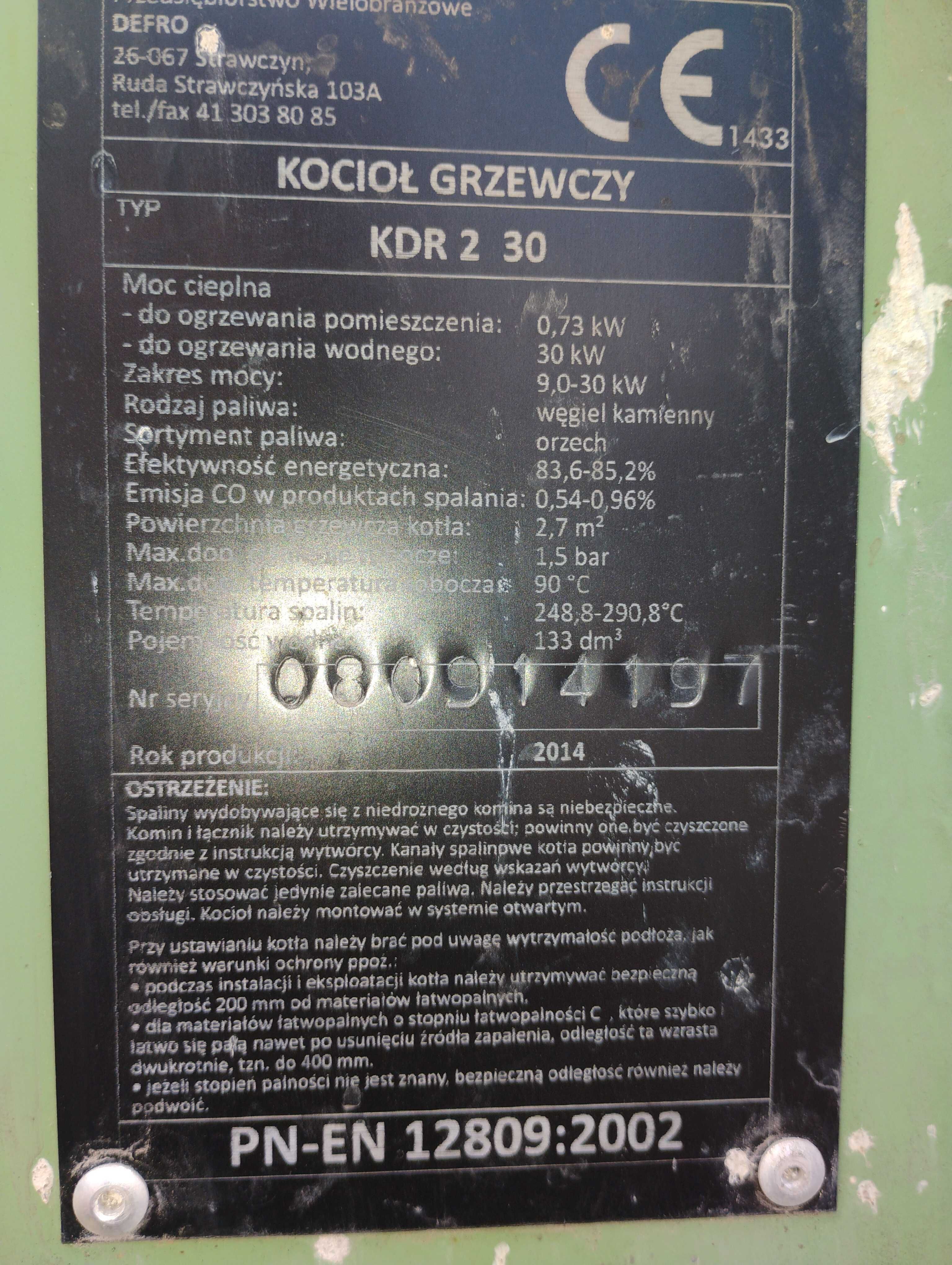 Piec Defro 30Kw stan bardzo dobry