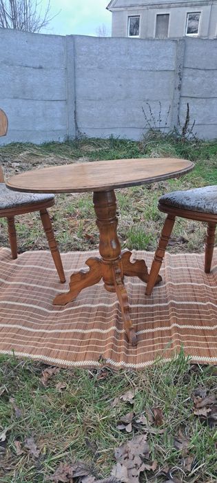 Stół z krzesłami stolik meble lite drewno komplet