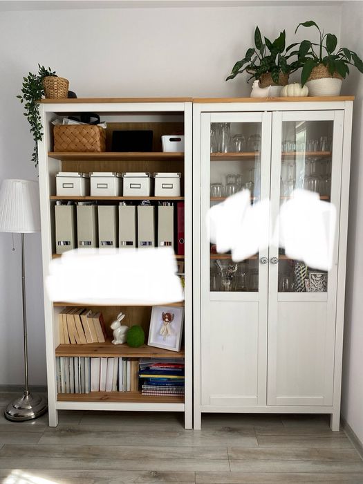Regal + witryna zestaw Ikea Hemnes
