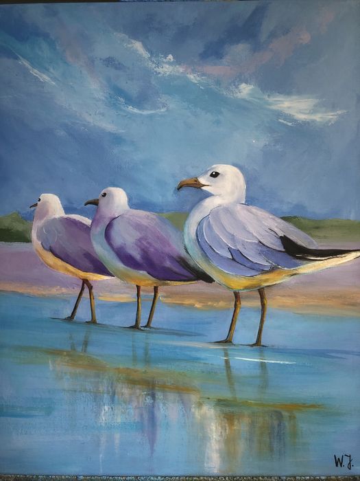 Obraz recznie malowany Mewy