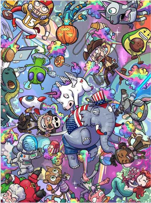 Puzzle 1000 elementów układanka 50x60cm Tęczowy wszechświat